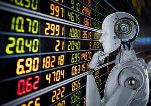 renderizado 3d robot humanoide analizar la regulación del mercado de valores